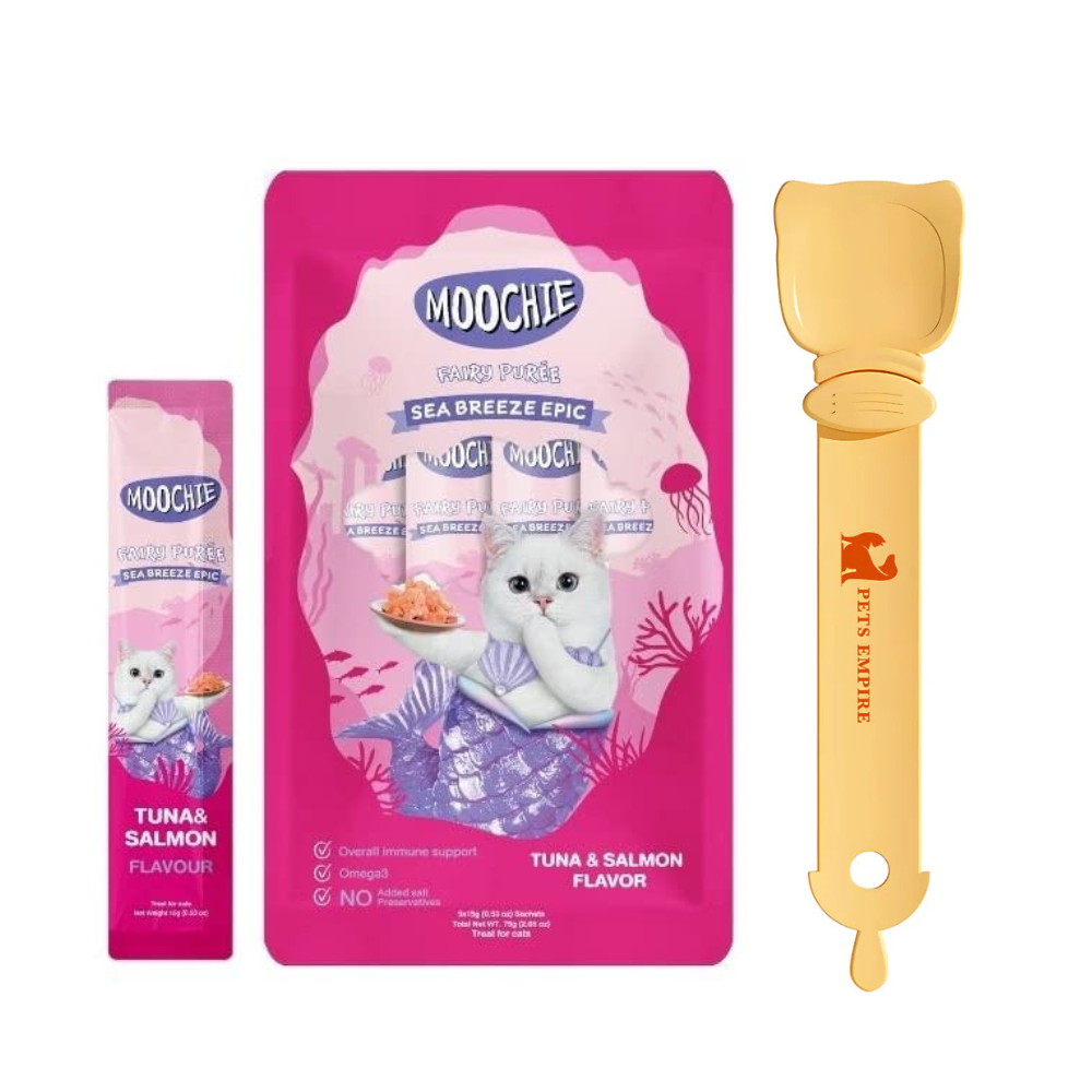 Pets Empire Spoon & Moochie Creamy Treat Combo for Cats (5 Pec.x15g)