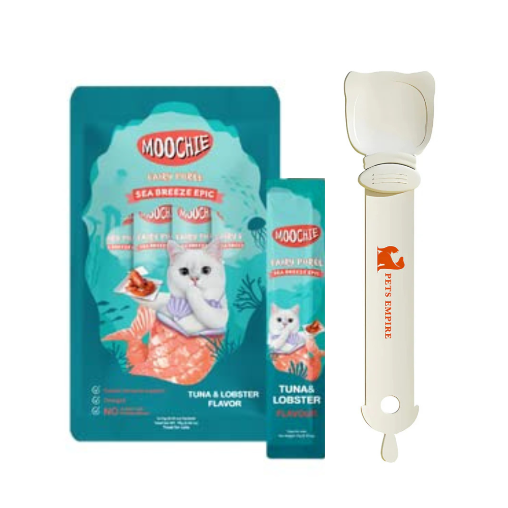 Pets Empire Spoon & Moochie Creamy Treat Tuna & Lobster Combo for Cats (5pcsx15gm each)