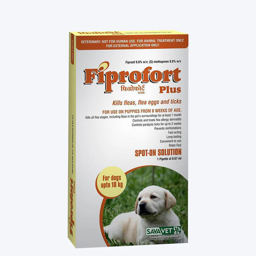 Fiprofort Plus Spot-On Solution For Puppies (from 8 weeks of age, upto 10kgs) - 0.67 ml
