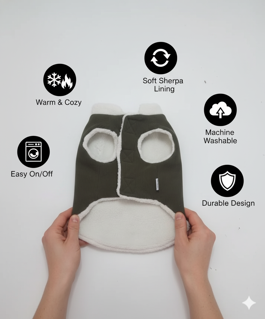 Pets Empire Winter Fleece Jacket for Dogs- Green