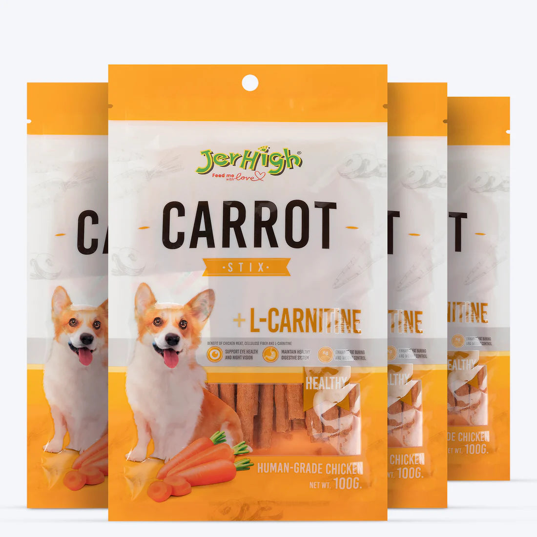 JerHigh Carrot Stix Dog Treats - 100g