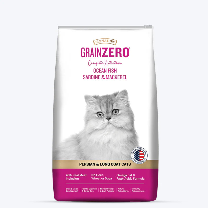 Signature Grain Zero Persian And Long Coat Dry Cat Food-1.2Kg