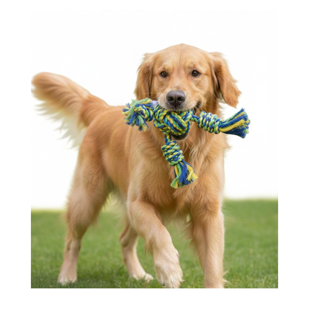 PETS EMPIRE Natural Rope Crazy Ball Toffee Toy For Dogs