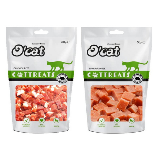 O'Cat Combo Of Chicken Bite And  Tuna Granule Treats for Cats & Kitten