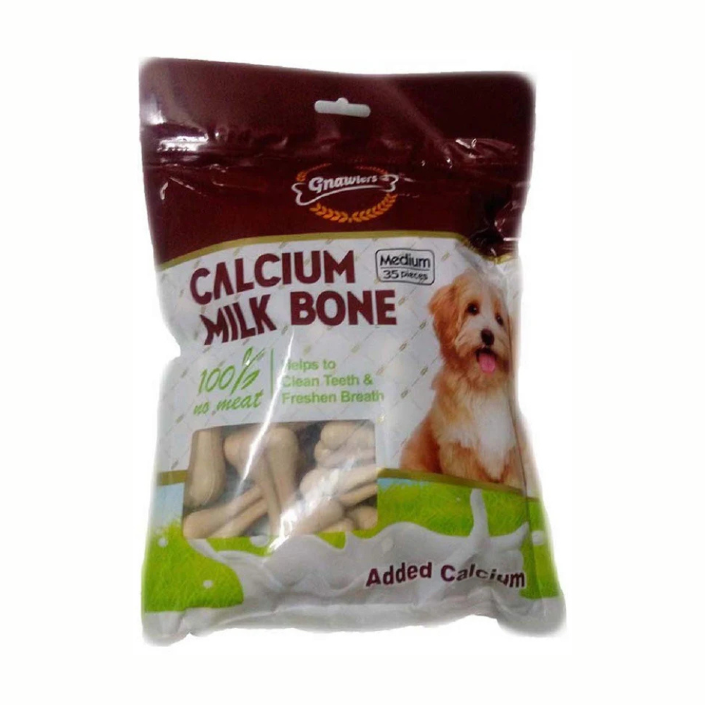 Gnawlers Calcium Milk Bone for Dog Medium 35 Pieces (800g)