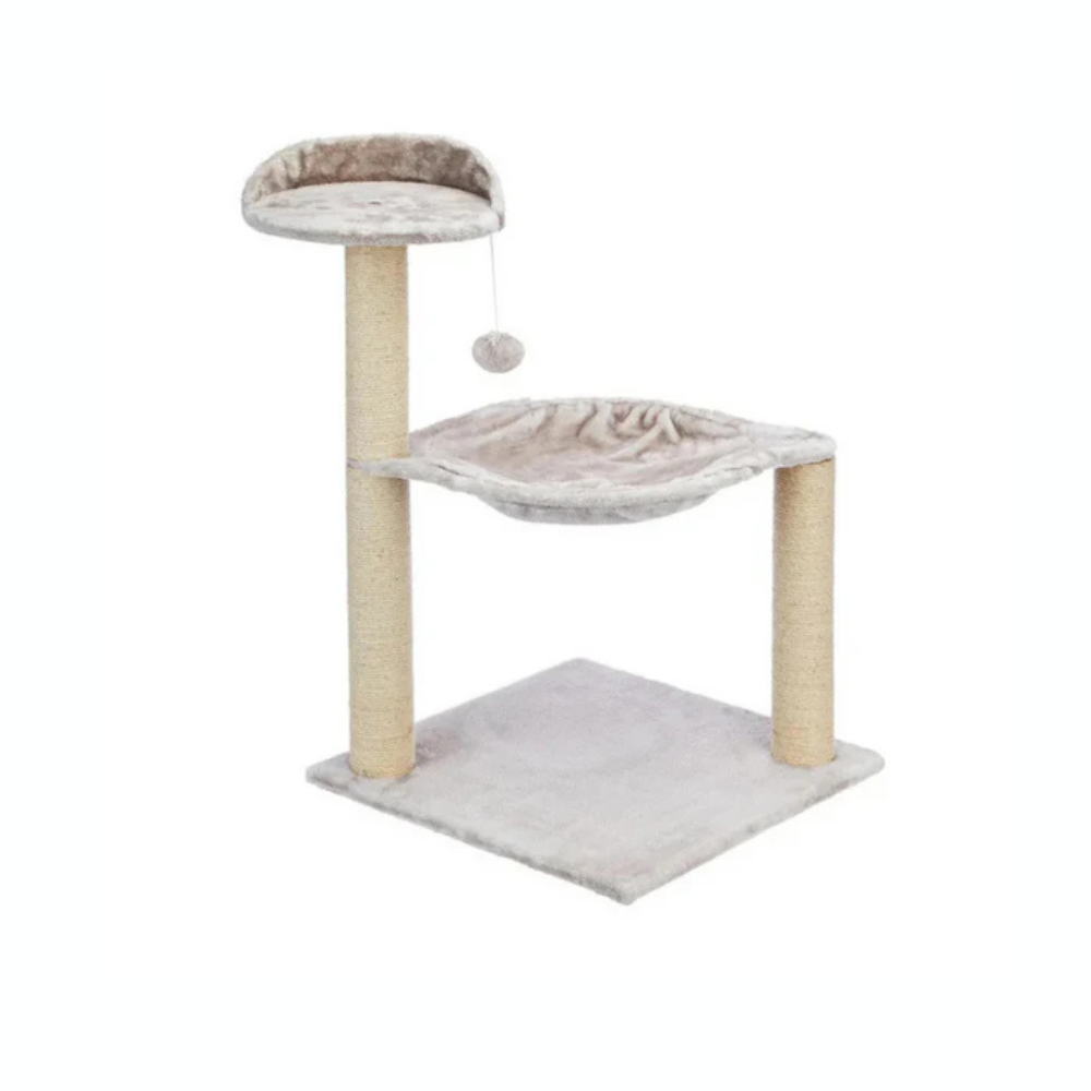 Pets Empire 2 Stage Cat Tree with Hanging Ball- Cream