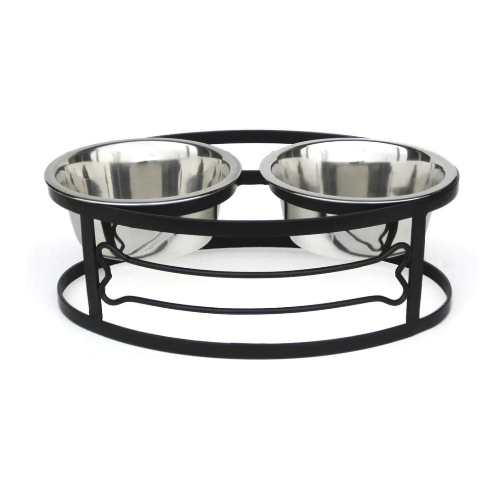Pets Empire Oval Bone Metal Double Diner