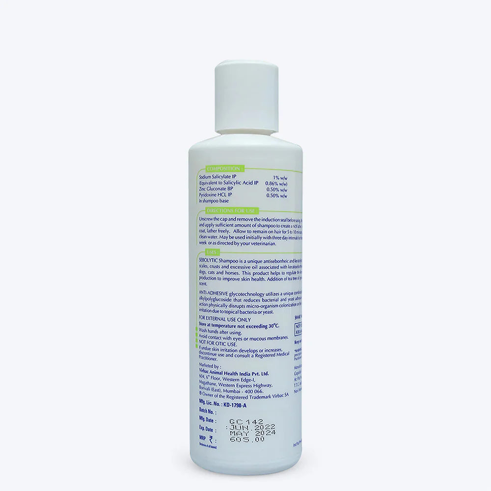 Virbac Sebolytic Medicated Shampoo for Dogs & Cats - 200 ml