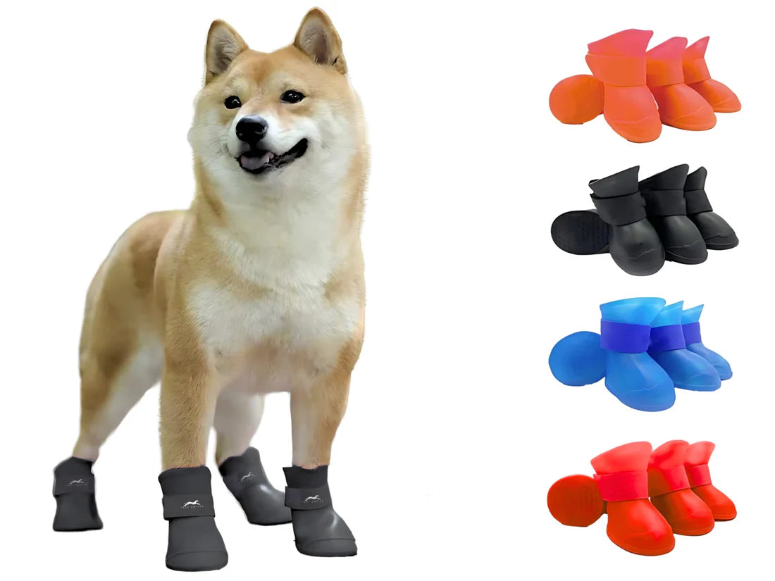 Pets Empire Waterproof Silicone Dog Shoes- Black