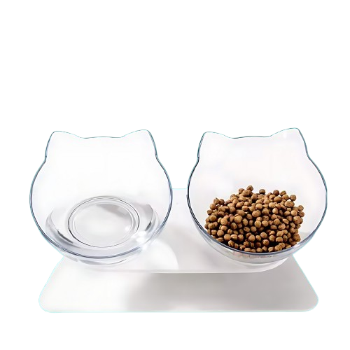 Pets Empire Inclined Dual Food & Water Bowl – Cats & Small Dogs