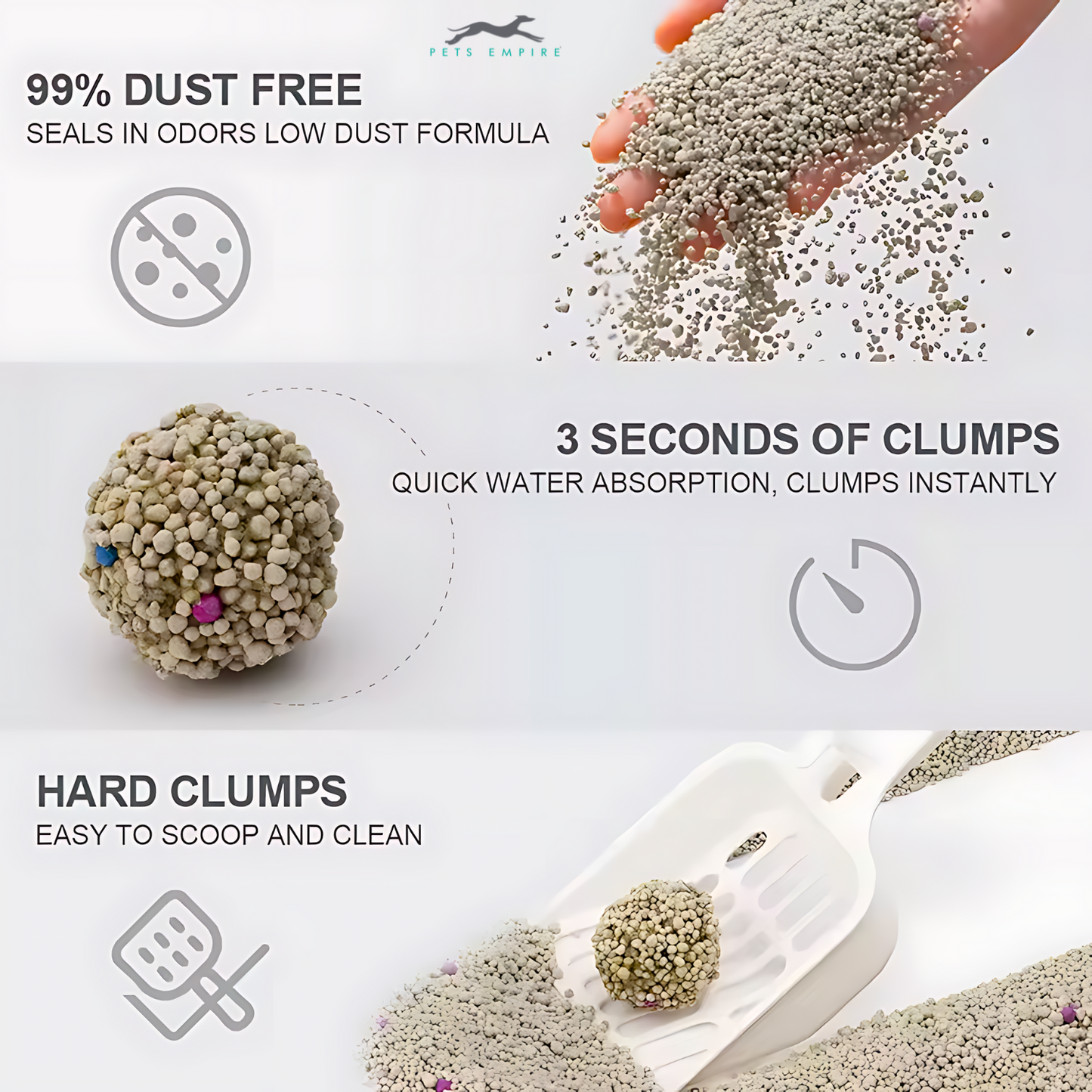 Pets Empire Cat Litter (Natural & Clumpy) -Mix-Fruit Scented