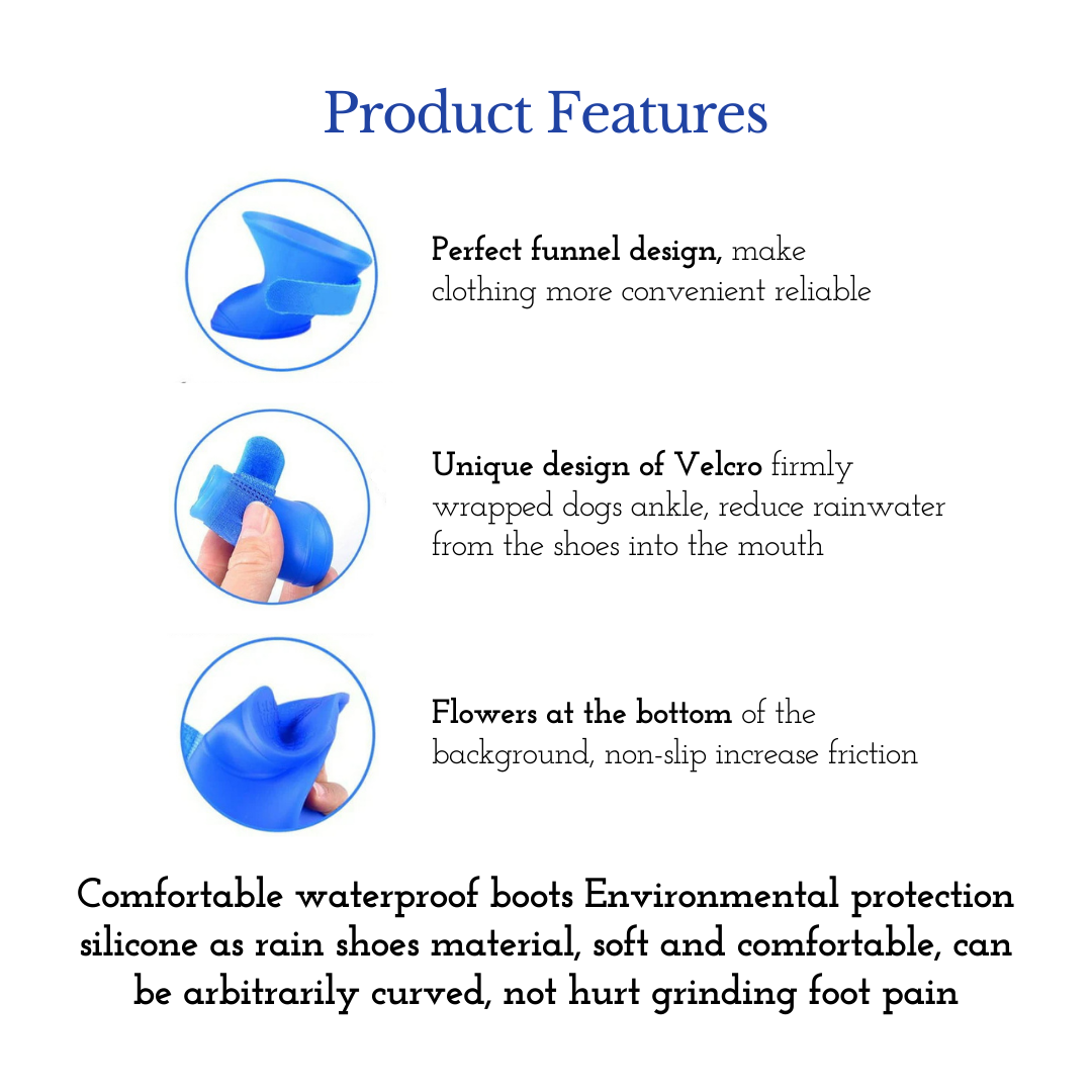 Pets Empire Waterproof Silicone Dog Shoes (Blue)