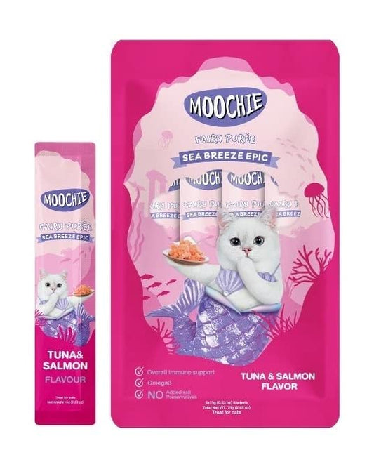 Moochie Creamy Treat for Cats- Tuna & Salmon (15g Each)