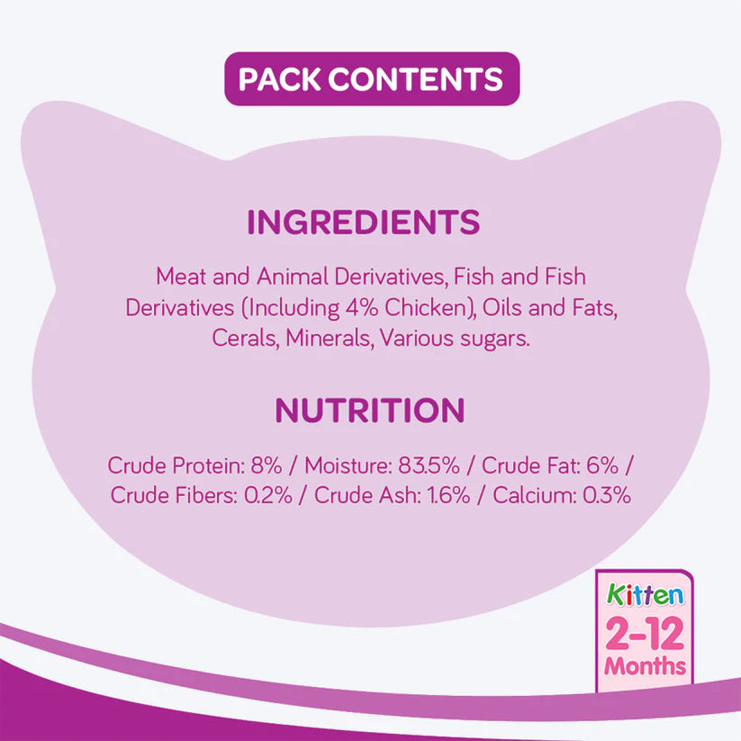 Whiskas Chicken in Gravy Junior Wet Kitten food - 80g