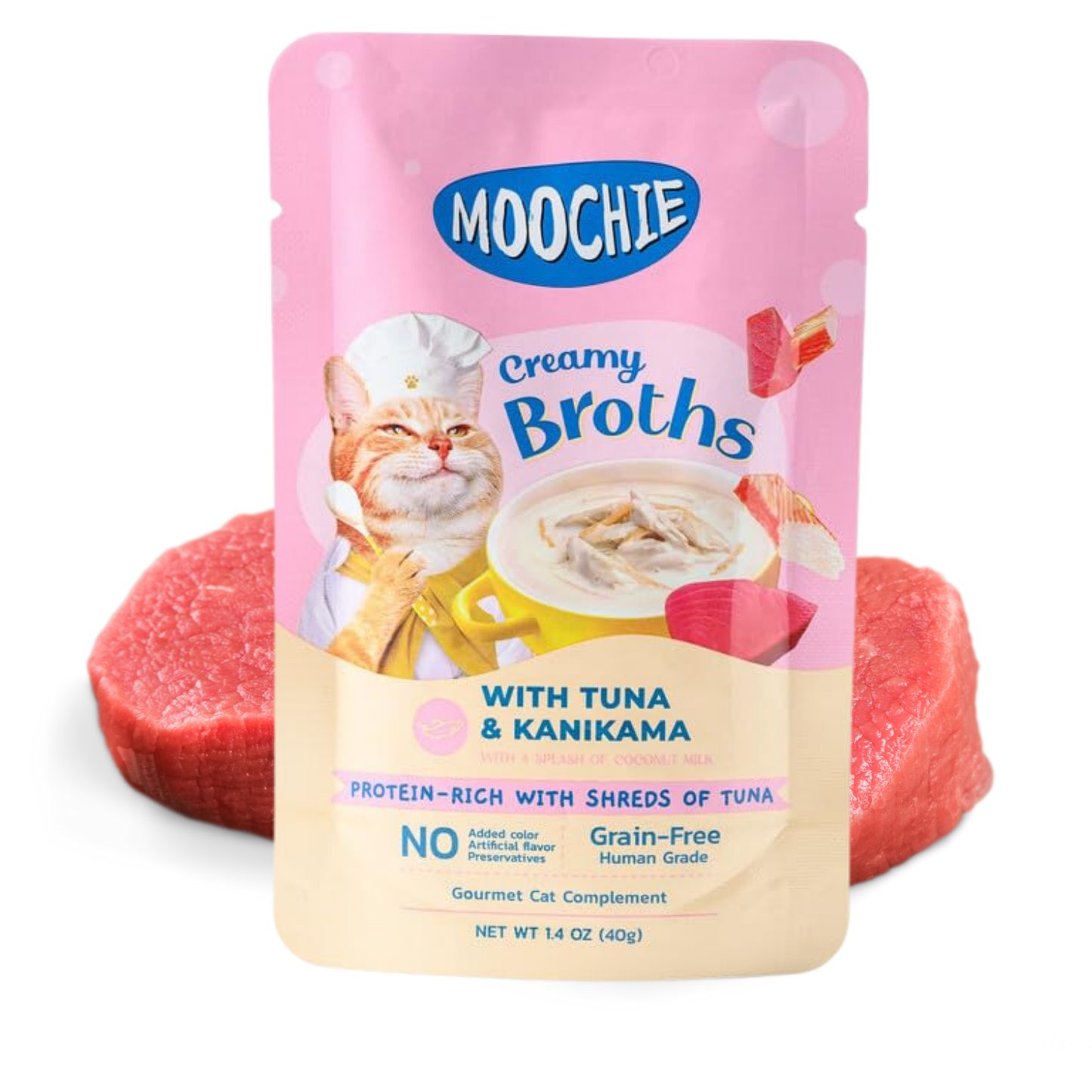 Cat Moochie Creamy Soup/Broths with Tuna and Kanikama (40g)