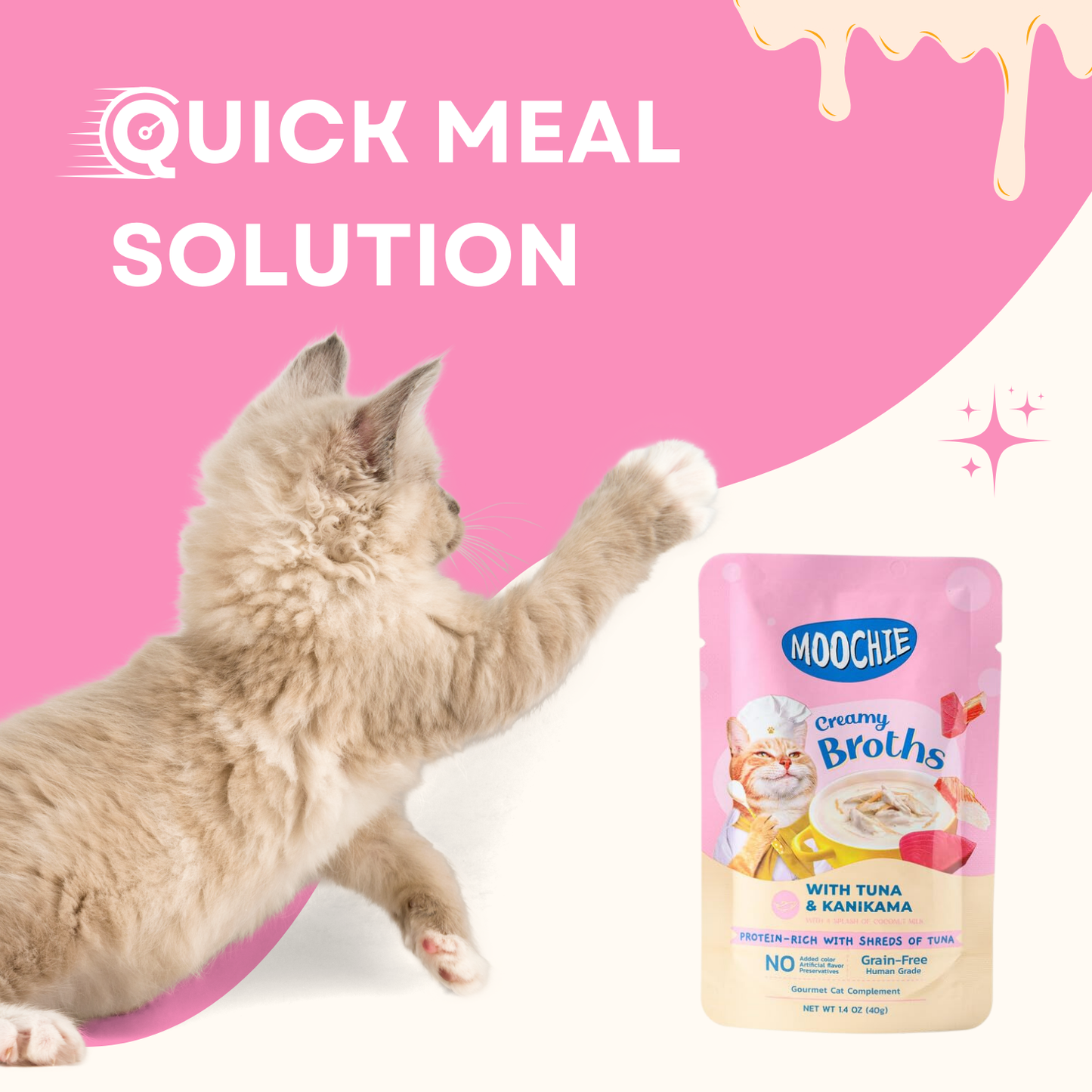 Cat Moochie Creamy Soup/Broths with Tuna and Kanikama (40g)