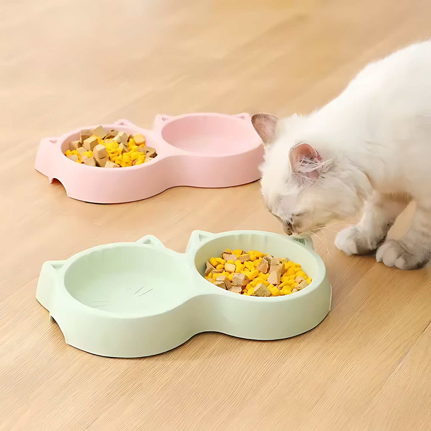 Pets Empire Pet Cat Face Double Bowl