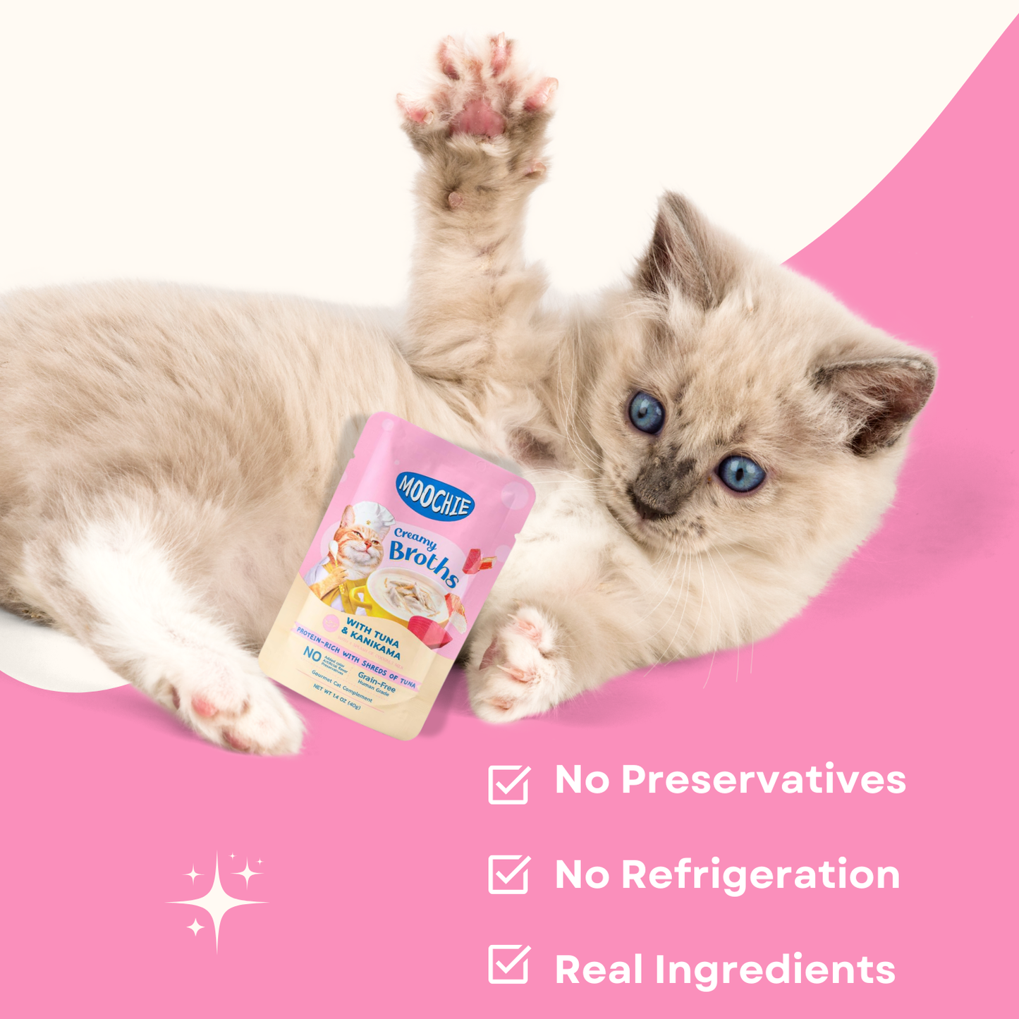 Cat Moochie Creamy Soup/Broths with Tuna and Kanikama (40g)