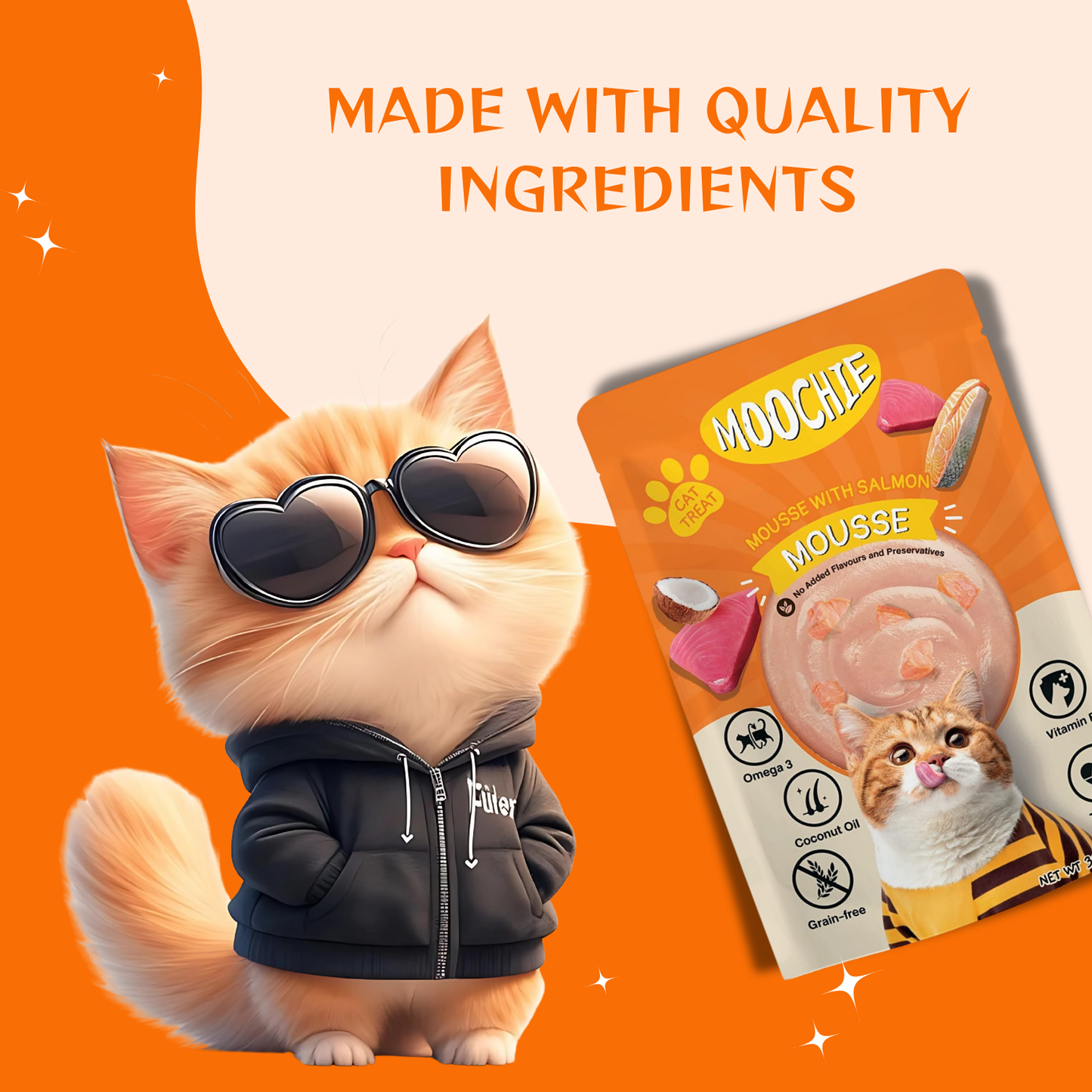 Moochie Wet Food Gravy for Cats - Mousse with Salmon (85g)