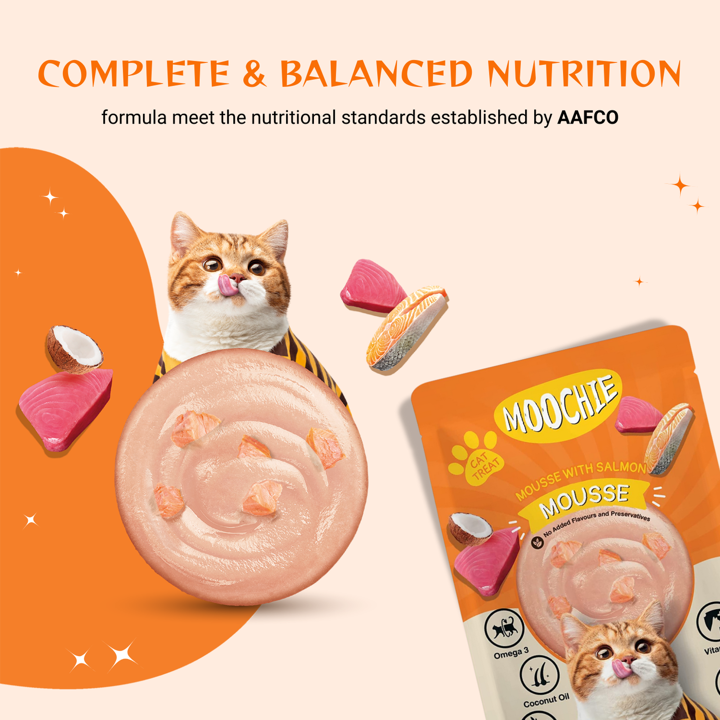 Moochie Wet Food Gravy for Cats - Mousse with Salmon (85g)