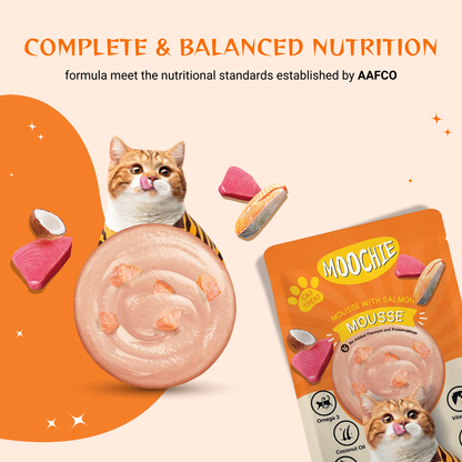 Moochie Wet Food Gravy for Cats - Mousse with Salmon (85g)