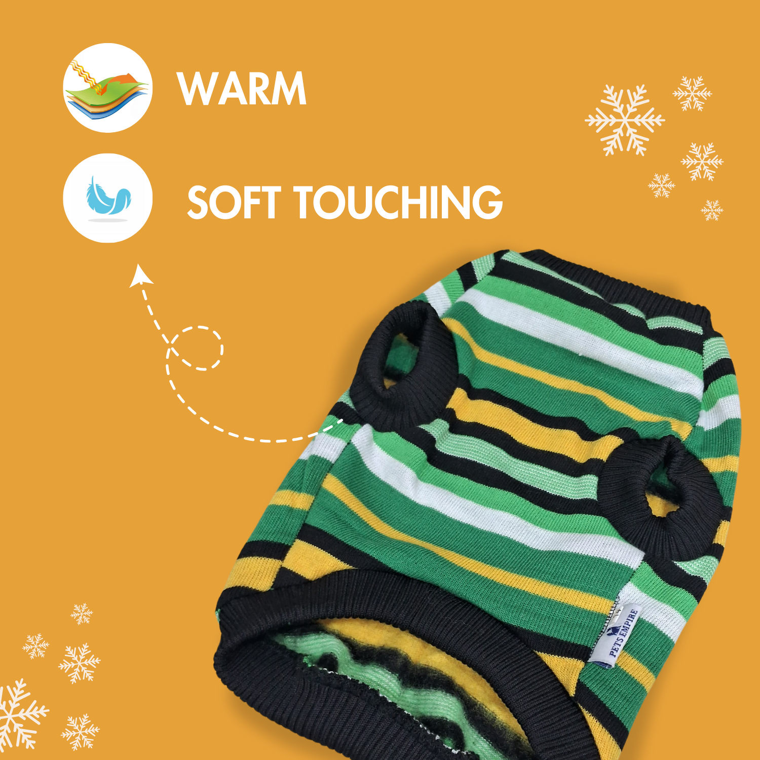 Pets Empire Warm  Winter Sweater for Dogs (Multicolor Geen)