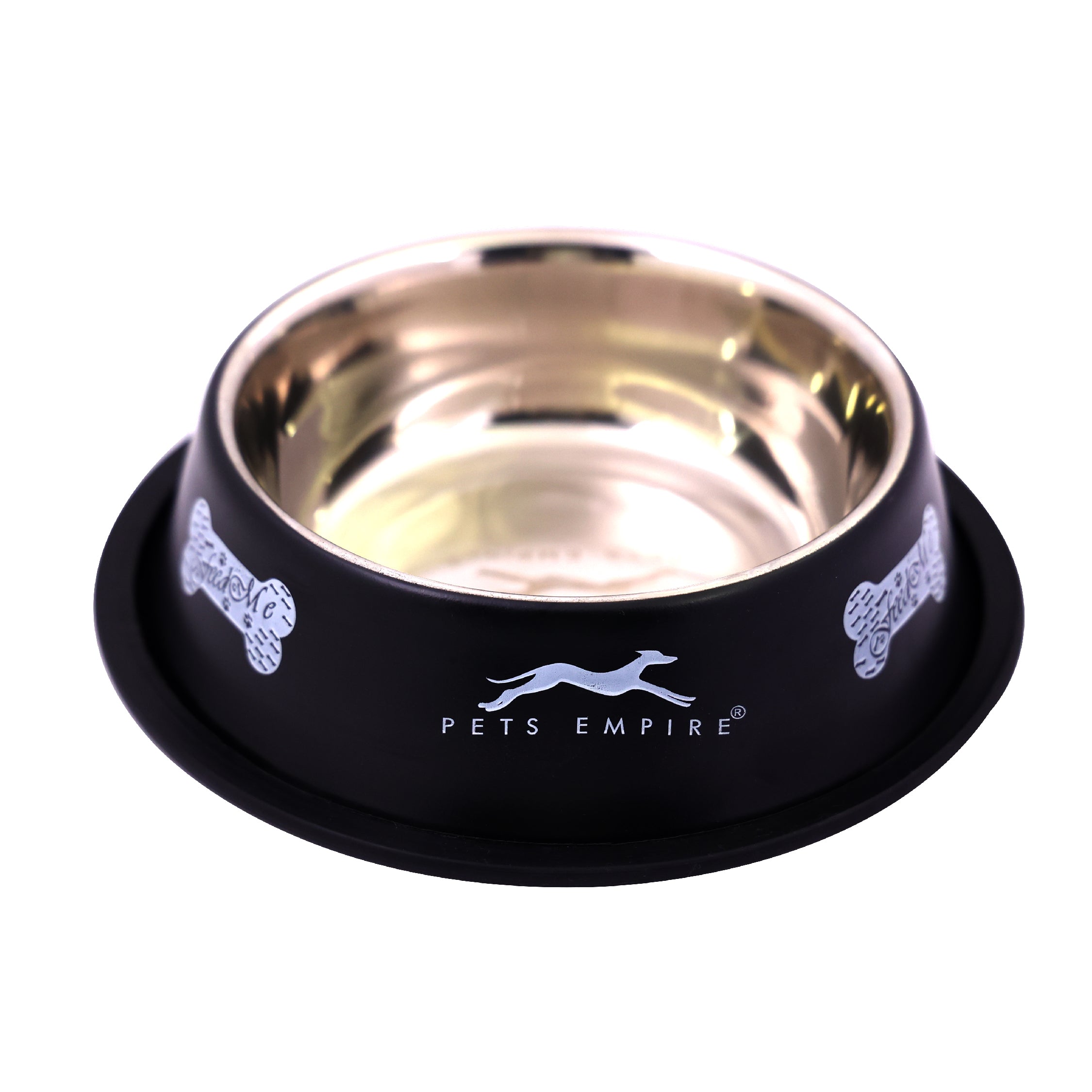 Pets Empire Anti Skid Bowl (Black) - Pack of 2