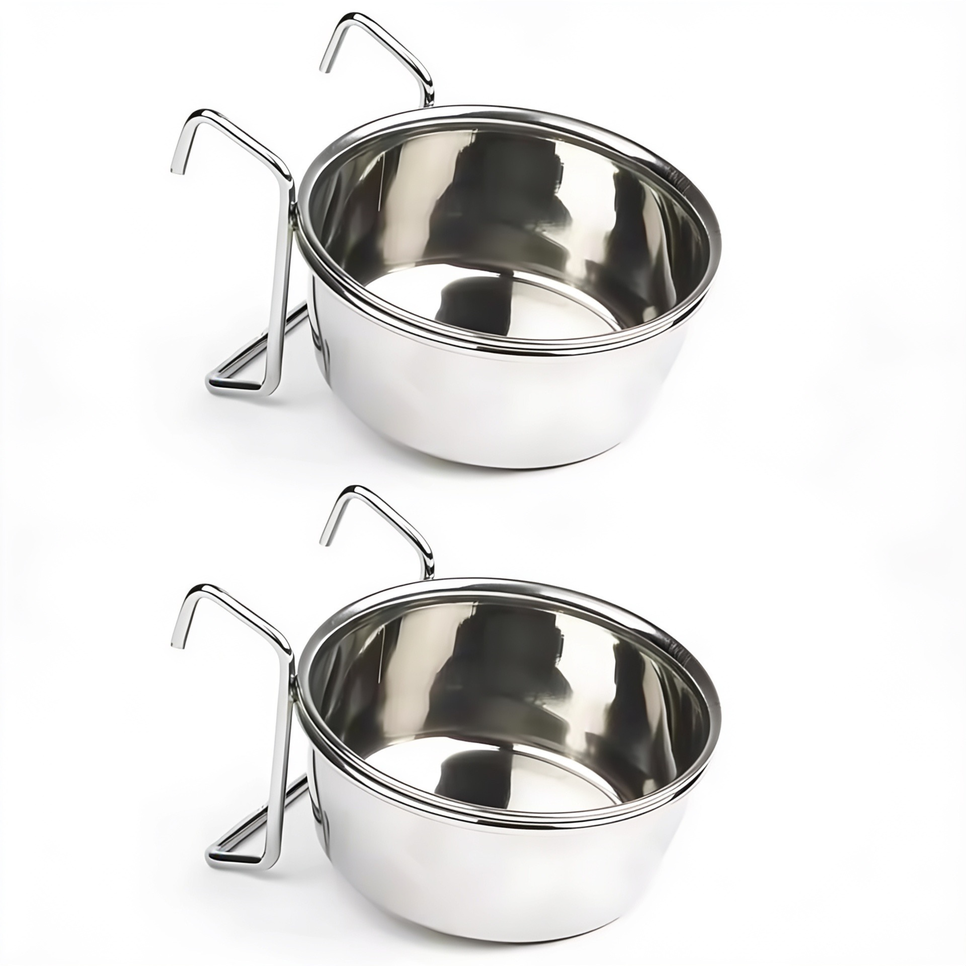 Pets Empire Steel Coop Cup Feeder Bowl with Hook Holder For Birds 1 Piece