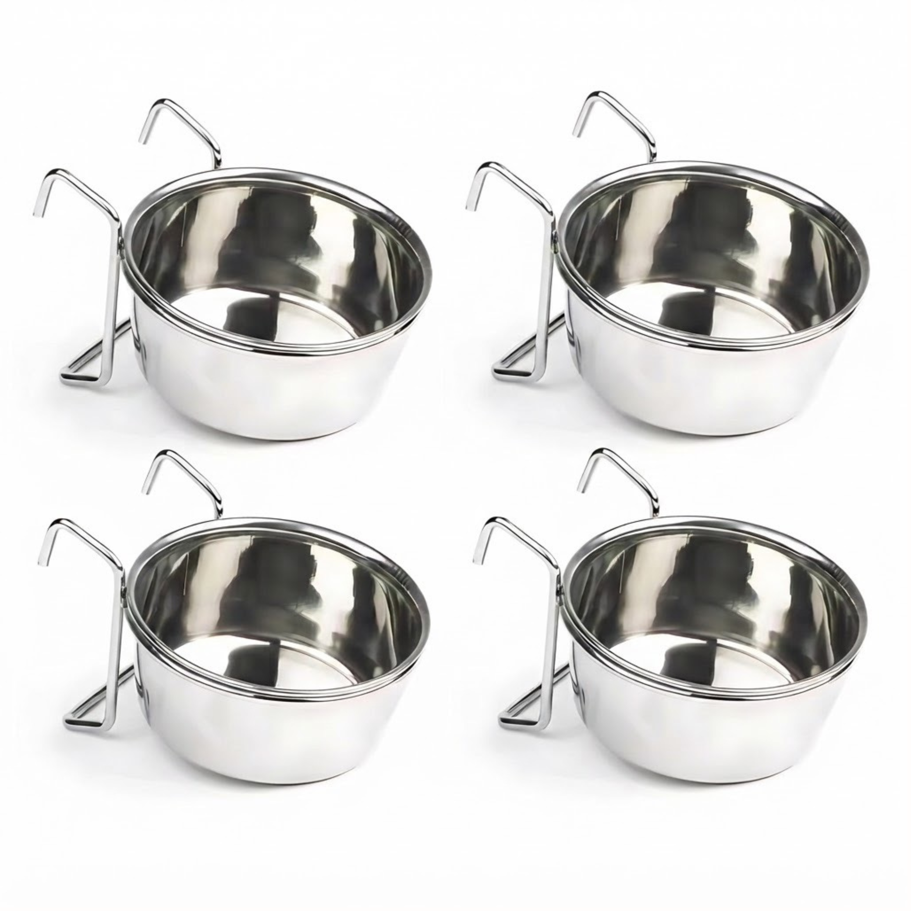 Pets Empire Steel Coop Cup Feeder Bowl with Hook Holder For Birds 1 Piece
