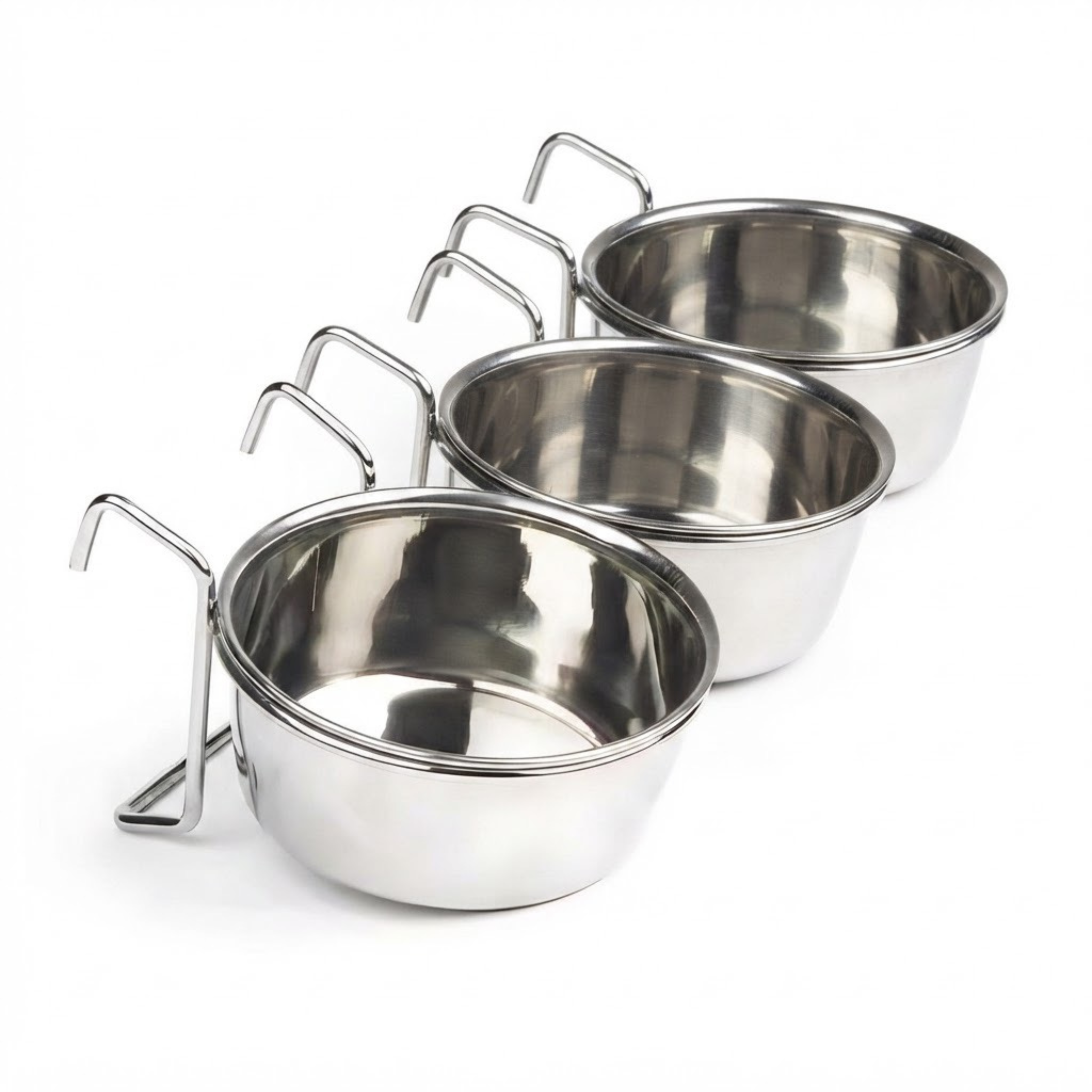 Pets Empire Steel Coop Cup Feeder Bowl with Hook Holder For Birds 1 Piece