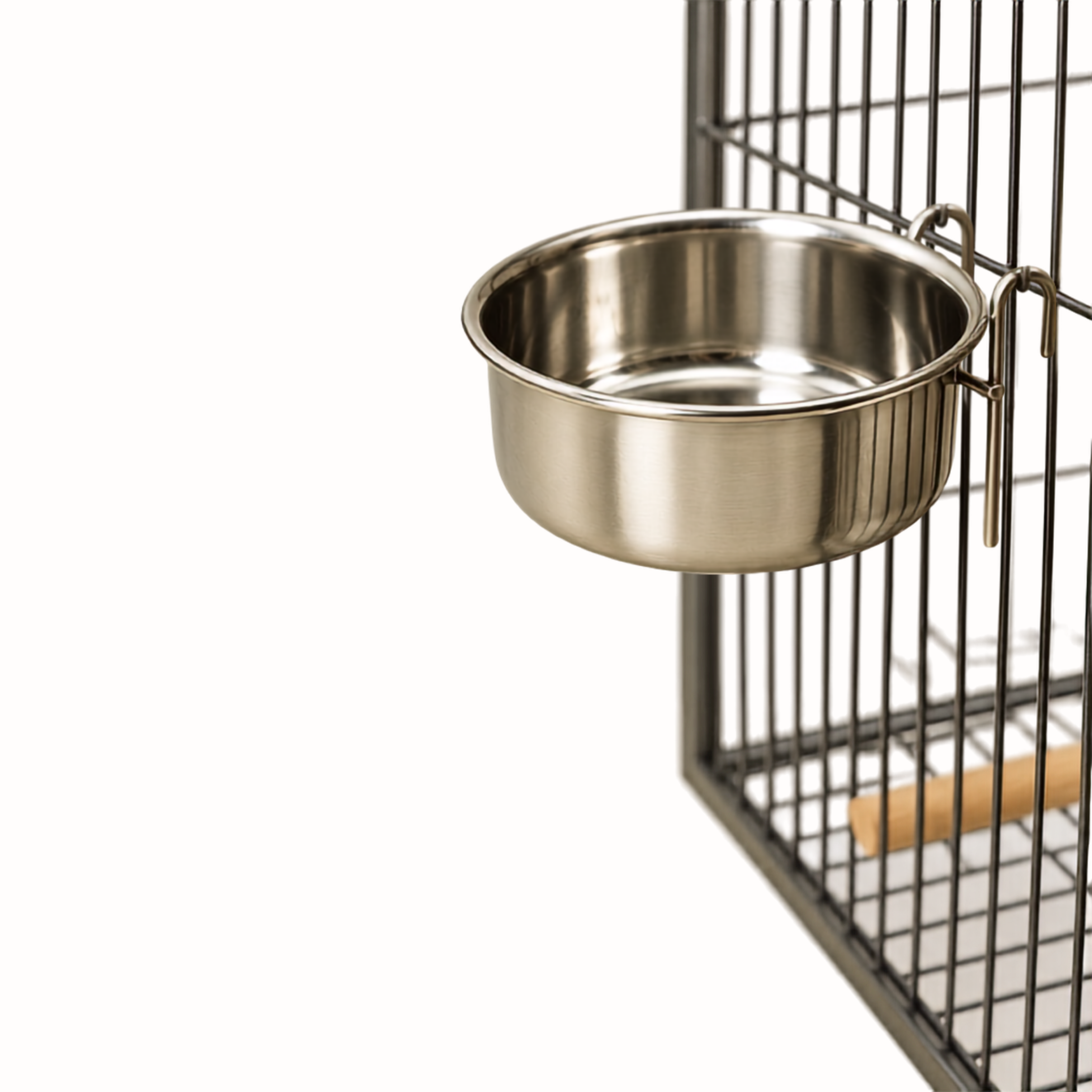Pets Empire Steel Coop Cup Feeder Bowl with Hook Holder For Birds 1 Piece