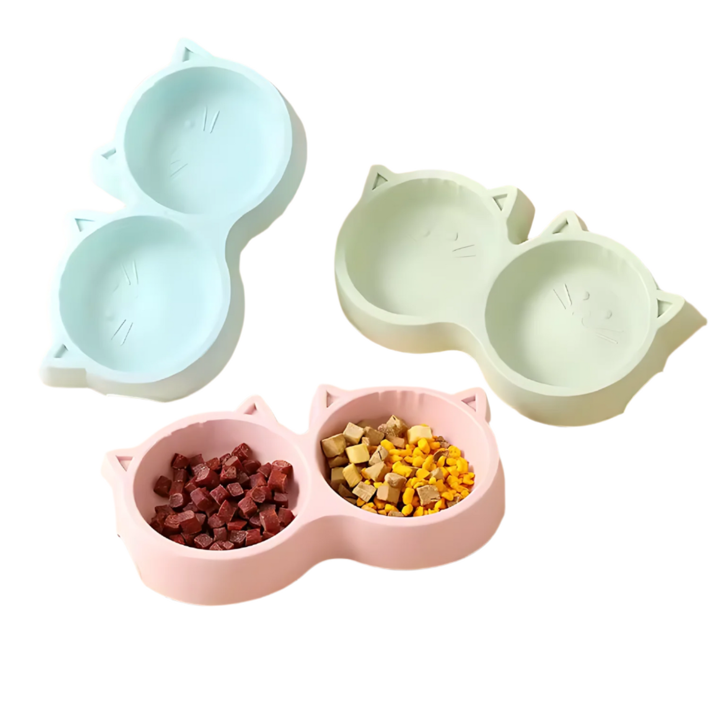 Pets Empire Pet Cat Face Double Bowl