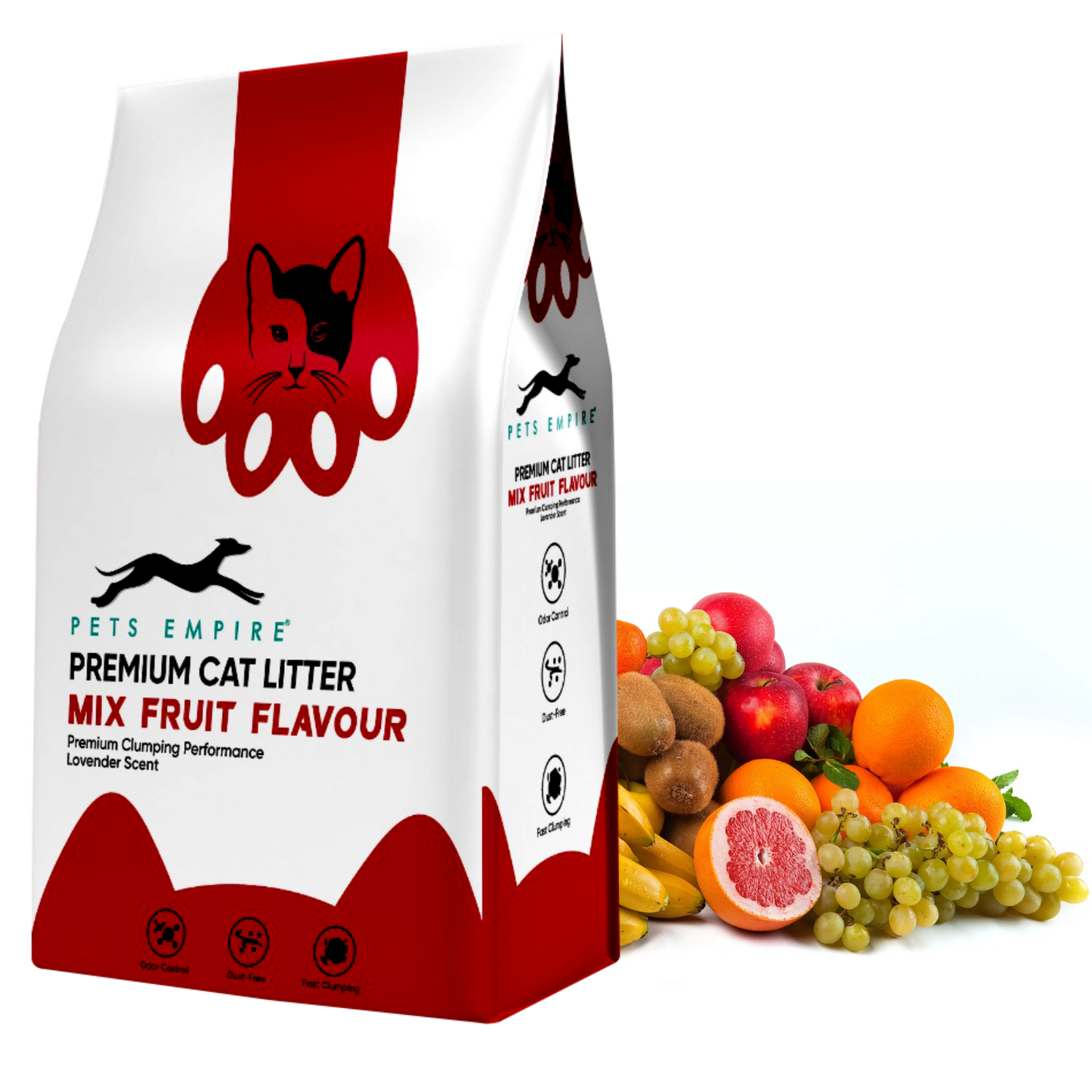 Pets Empire Cat Litter (Natural & Clumpy) -Mix-Fruit Scented