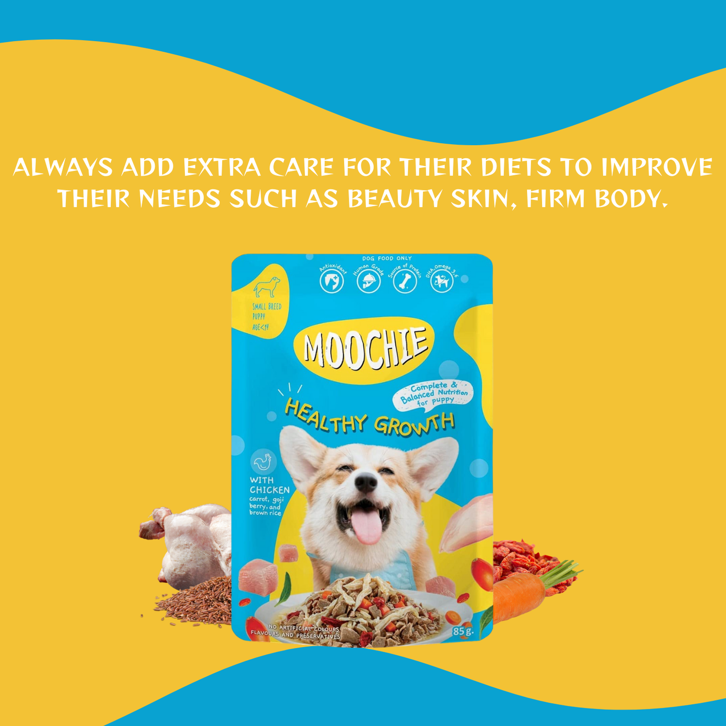 Moochie Healthy Growth Wet Food for dogs (85 g.)