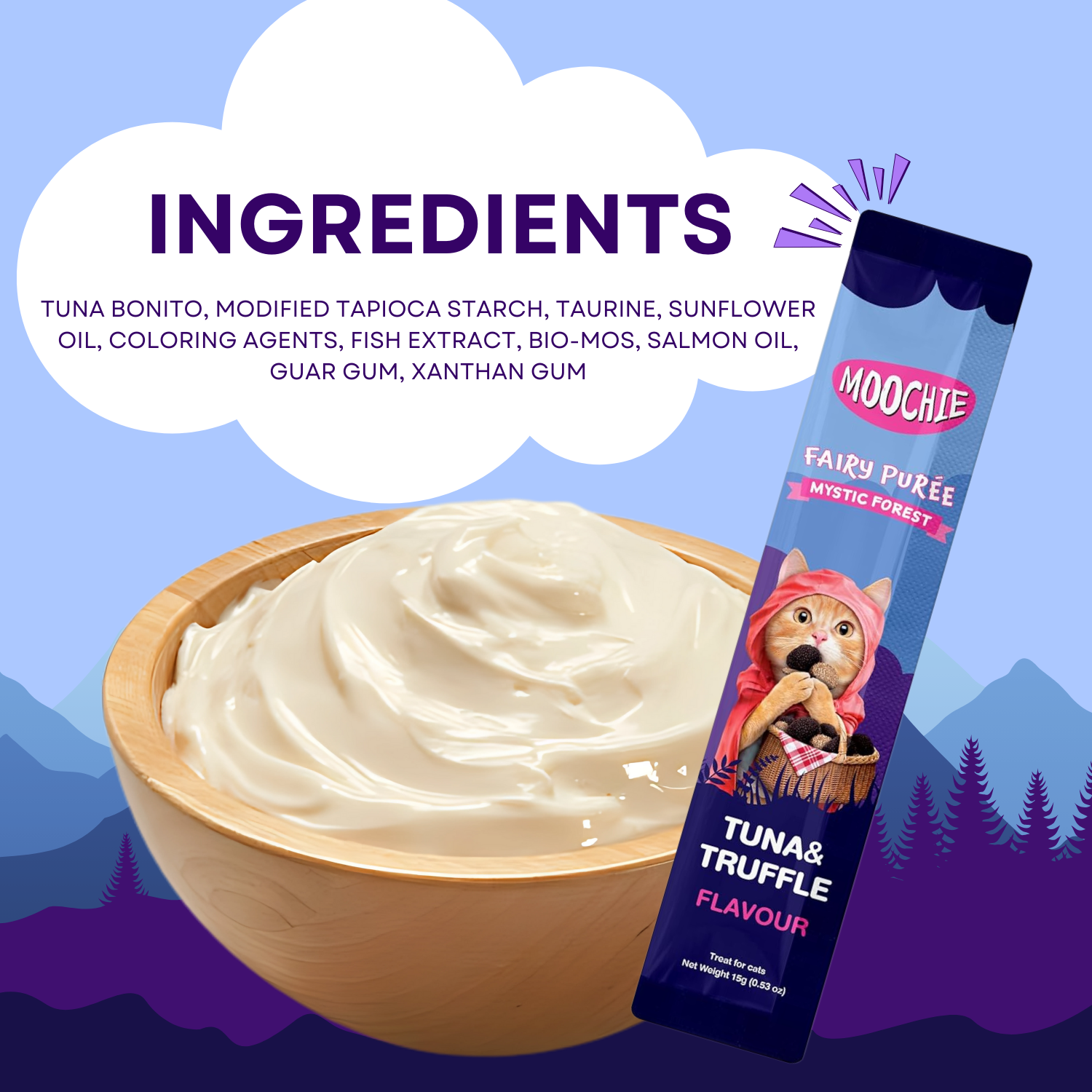 Moochie Creamy Treat for Cats- Tuna & Truffle (15g Each)