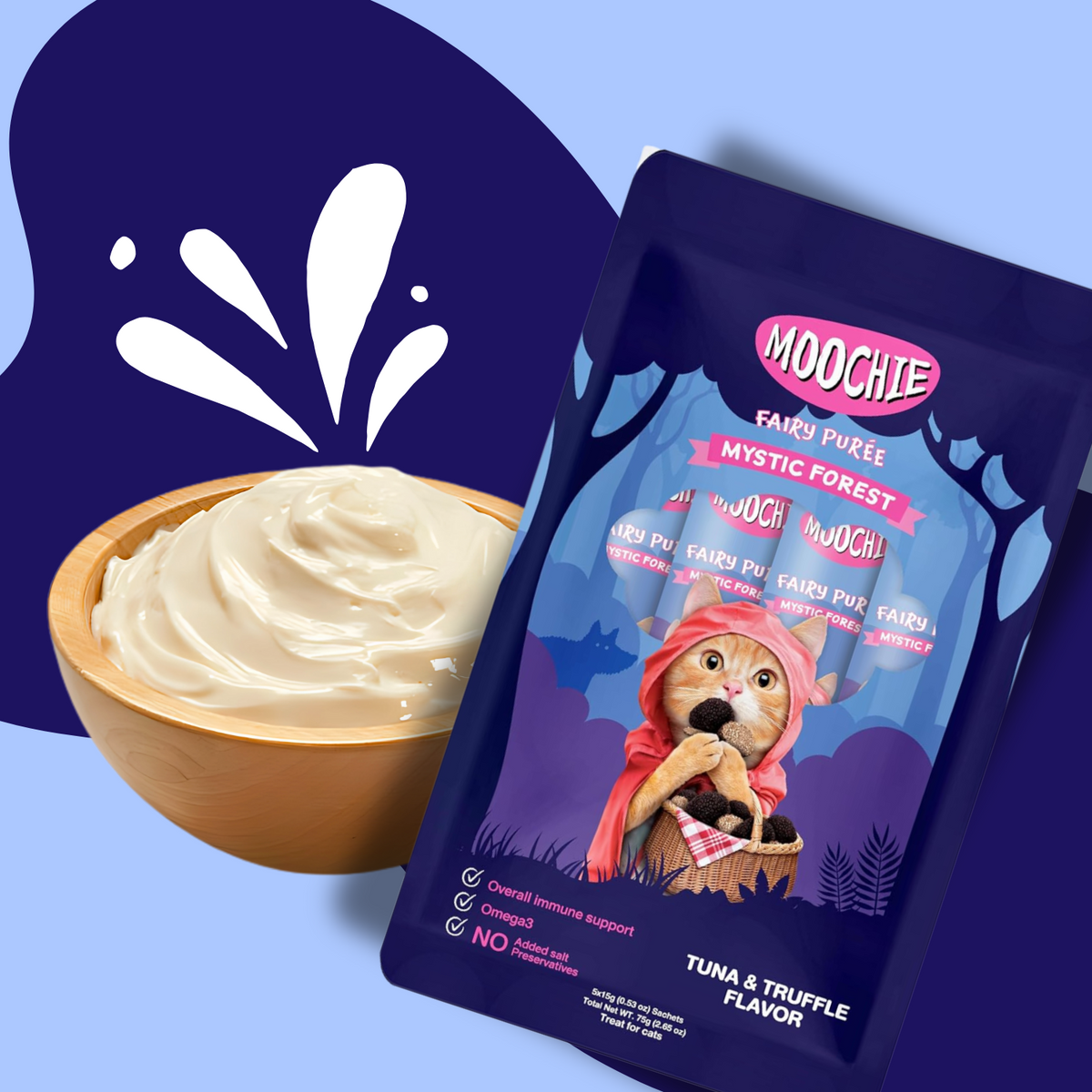 Moochie Creamy Treat for Cats- Tuna & Truffle (15g Each)
