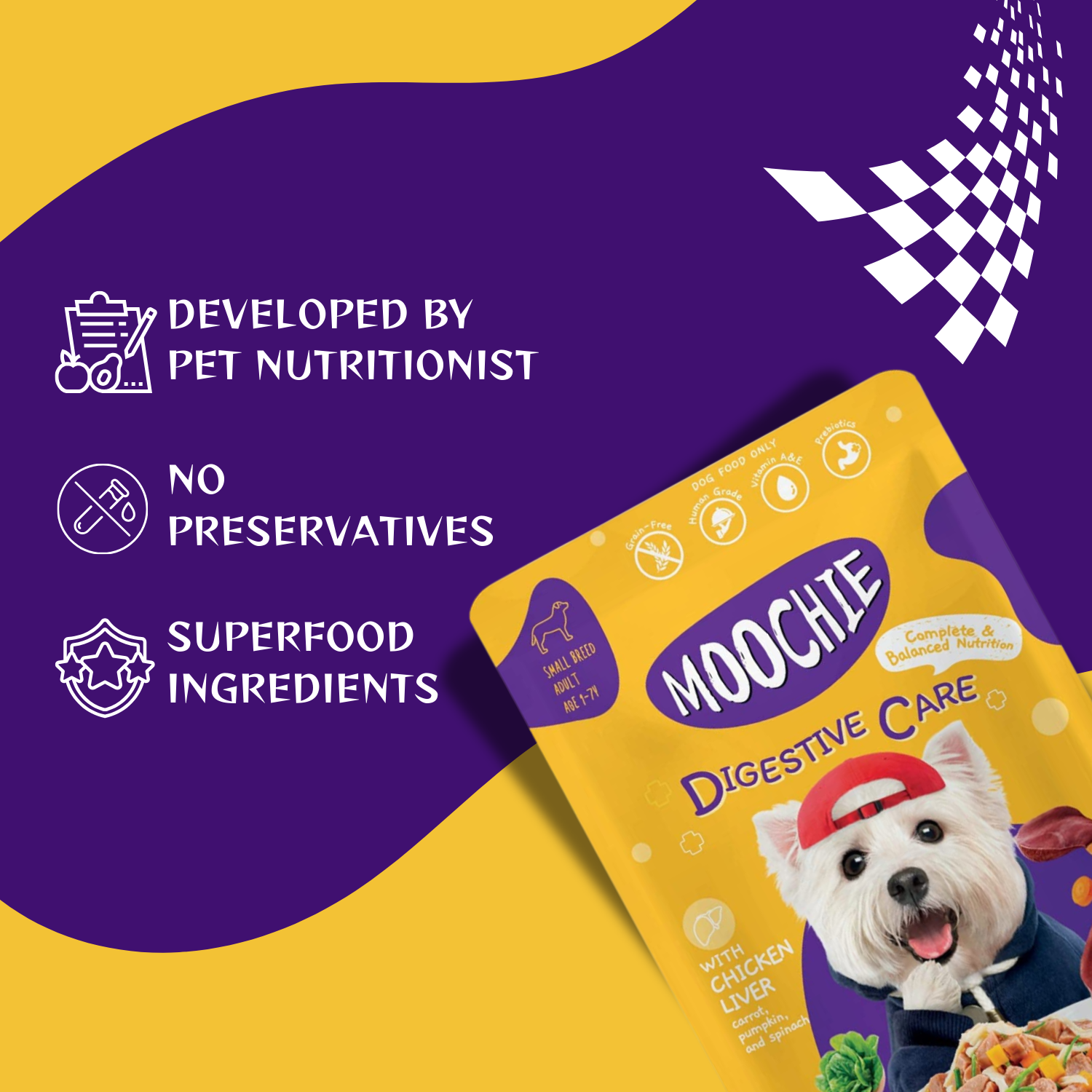Moochie Digestive Care Wet Dog Food – 85g Pouch Supports Healthy