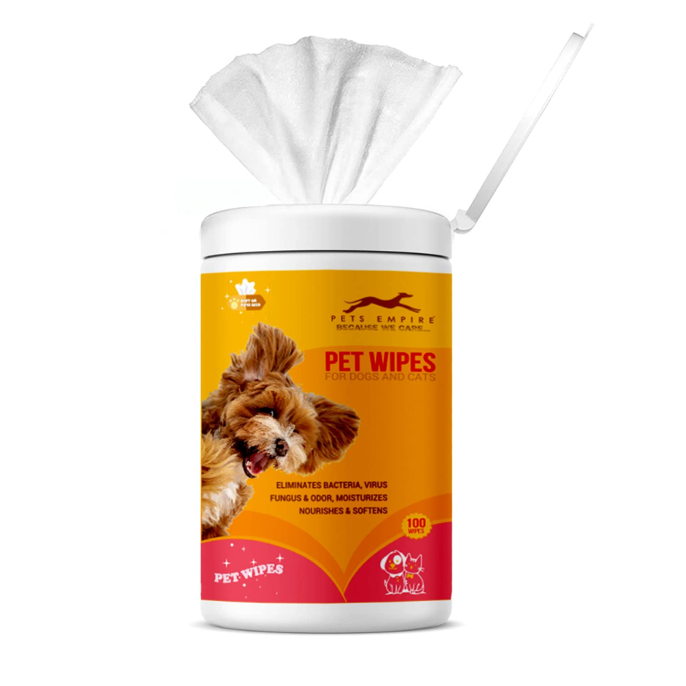 Pets Empire Wet Wipes for Dogs & Cats- 100 Pec. (15x20 cm)