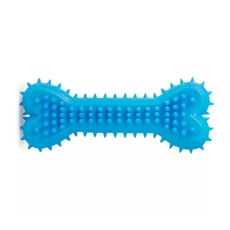PETS EMPIRE Puppy Spike Rubber Bone Teething Chew Toy Pack of 2 (Multicolor)