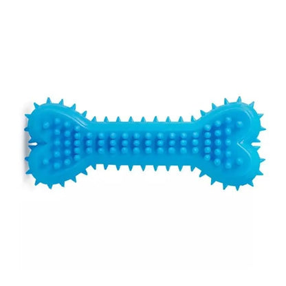 PETS EMPIRE Puppy Spike Rubber Bone Teething Chew Toy Pack of 2 (Multicolor)