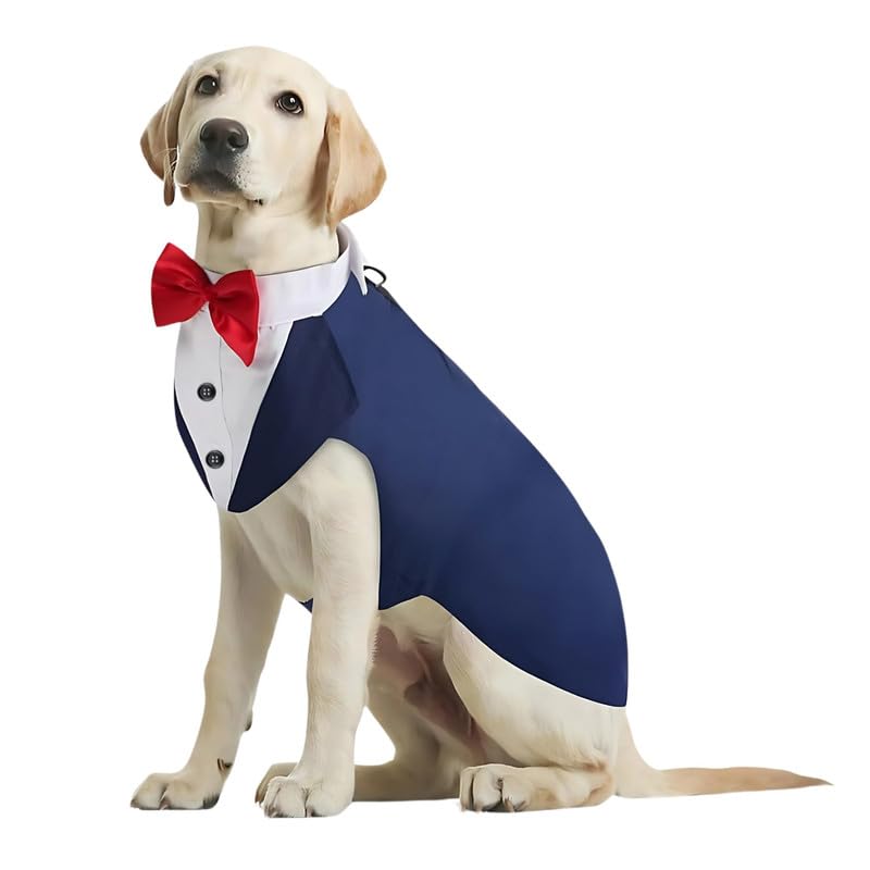 Pets Empire Dog Tuxedo Dress Suit Bandana Set( Navy Blue Colour)