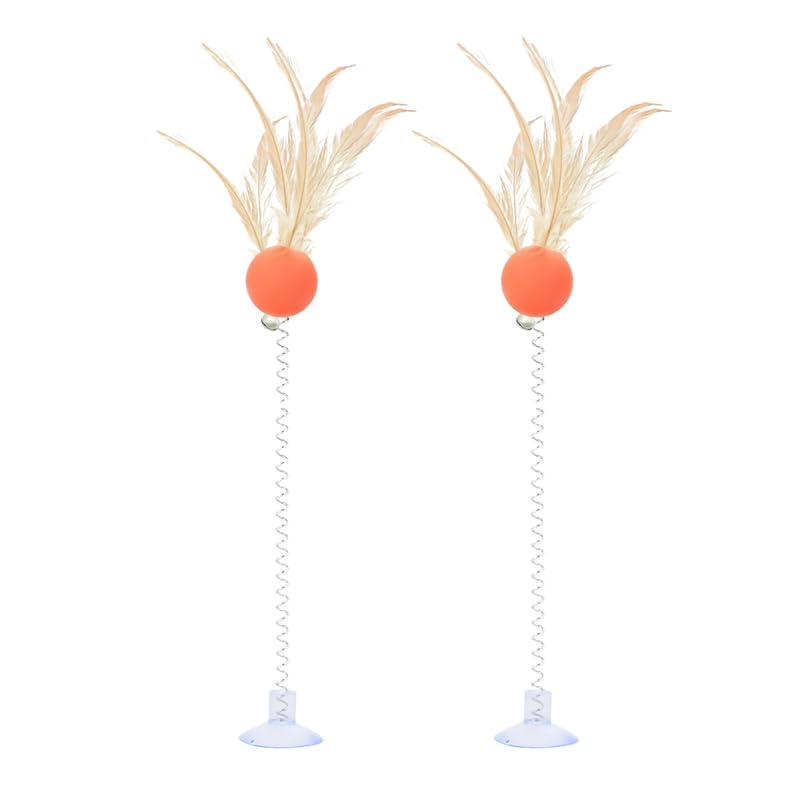 Pets Empire Spring & Feather Teaser Toy for Cats (Pack of 2)
