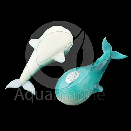 Aquamarine Plastic Aquarium Whale Decoration Marine Animal Fish Decor (Pack of 2)