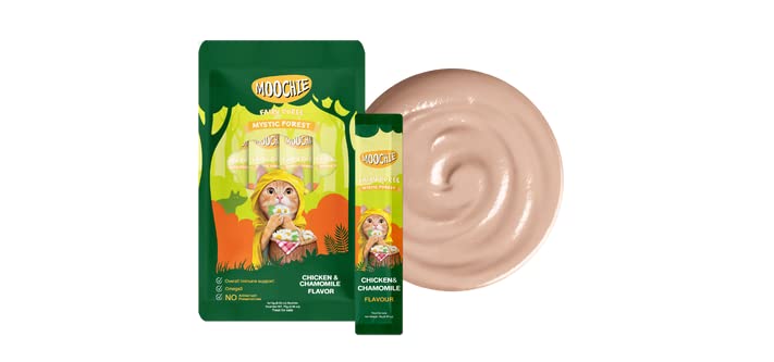 Moochie Creamy Treat for Cats- Chicken & Chamomile (15g Each)