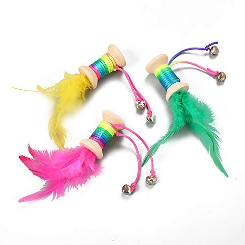 Pets Empire Cat Feather Toys, Rolling Bell ( Pack Of 2)
