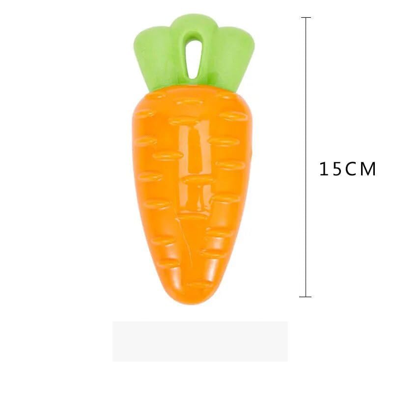 PETS EMPIRE Carrot Chew Rubber Teething Toy for Dog 1 Pc