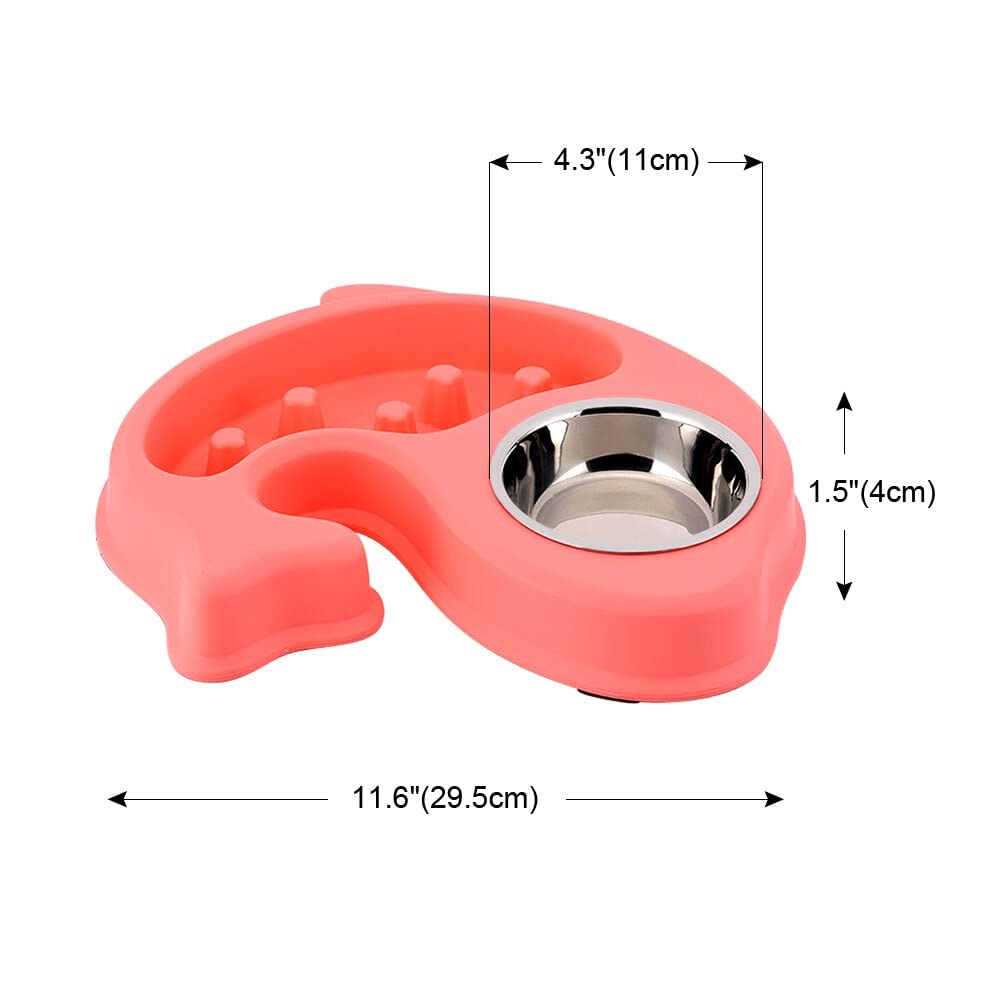 Pets Empire Fish Shape Dual Bowl Pet Feeder – 300ml