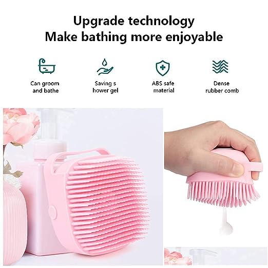 Pets Empire Grooming Silicone Bath Brush for Dogs ( Pack of 2 ) Multicolor