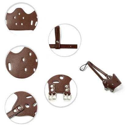 Pets Empire Pet Adjustable Dog Muzzle  Leather 1 Piece