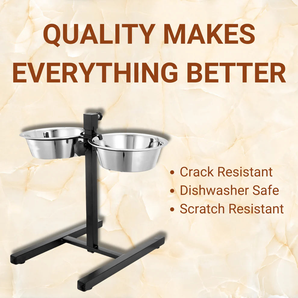Pets Empire Adjustable Double  Diner For Dog